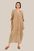 Embroidered Long dress with front bottom slit